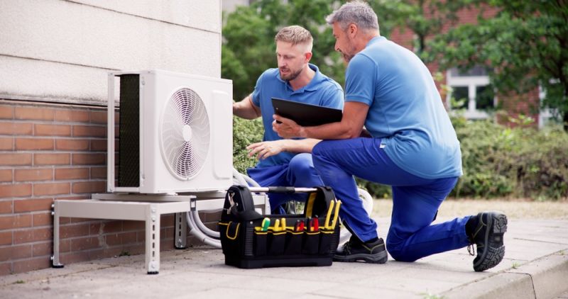 HVAC Technicians Installing Commercial AC - Reliable AC Solutions - Commercial HVAC Services for Galleria, Texas